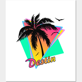 Destin Cool 80s Sunset Posters and Art